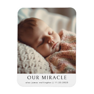 Vårt födelsemeddelande från Miracle Modern Photo B Magnet
