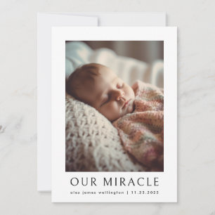 Vårt födelsemeddelande från Miracle Modern Photo B Meddelande