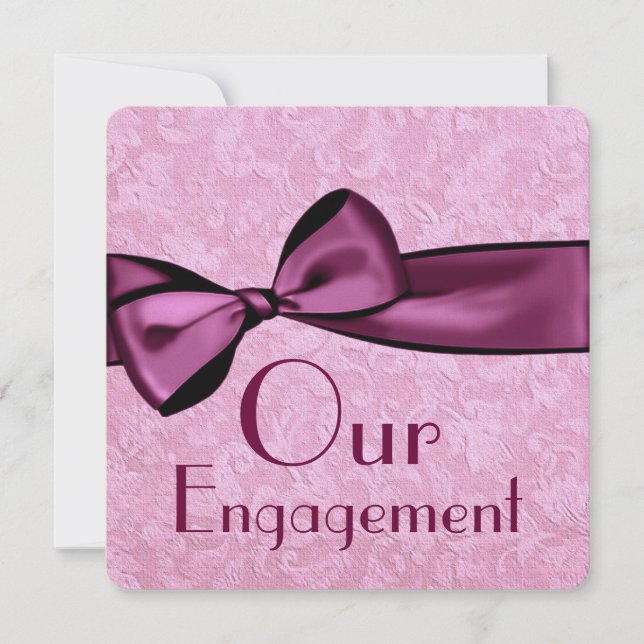 Vårt för Fauxsatäng för förlovning rosa Inbjudningar (Framsida)