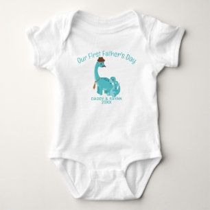 Vårt första Fars dag, Baby Dinosaurs eget namn T Shirt