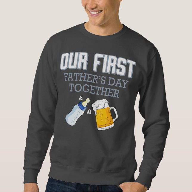 Vårt första Fars dag tillsammans 👨 ‍ 👶 ❤️ Lång Ärmad Tröja (Framsida)