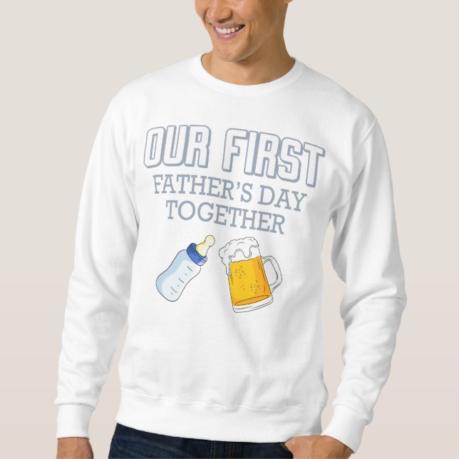 Vårt första Fars dag tillsammans 👨 ‍ 👶 ❤️ Lång Ärmad Tröja (Framsida)