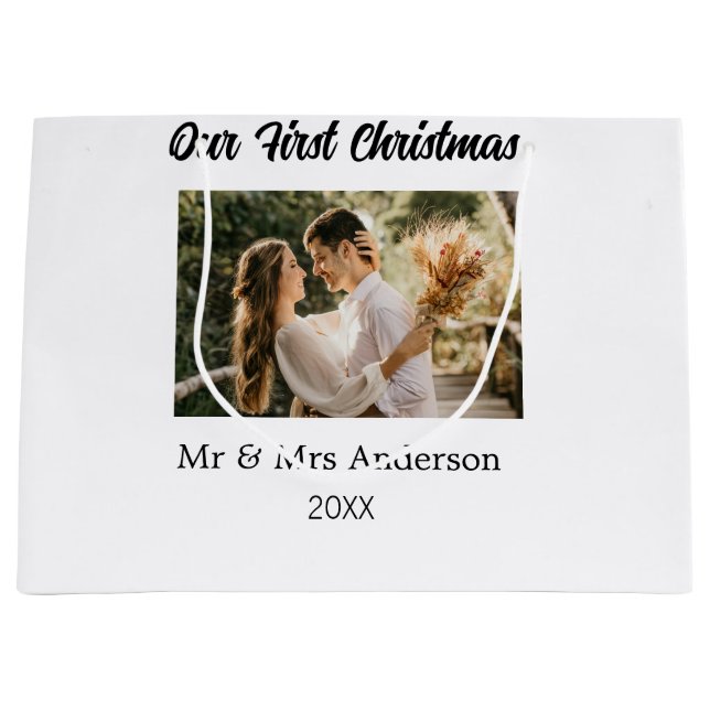 Vårt första foto av julparet namn, Mr & Mrs mod (Framsidan)