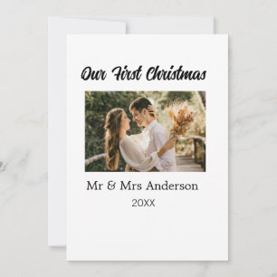 Vårt första foto av julparet namn, Mr & Mrs mod Inbjudningar