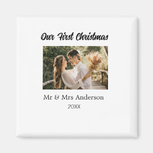 Vårt första foto av julparet namn, Mr & Mrs mod Magnet