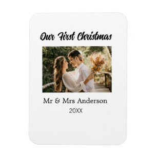 Vårt första foto av julparet namn, Mr & Mrs mod Magnet