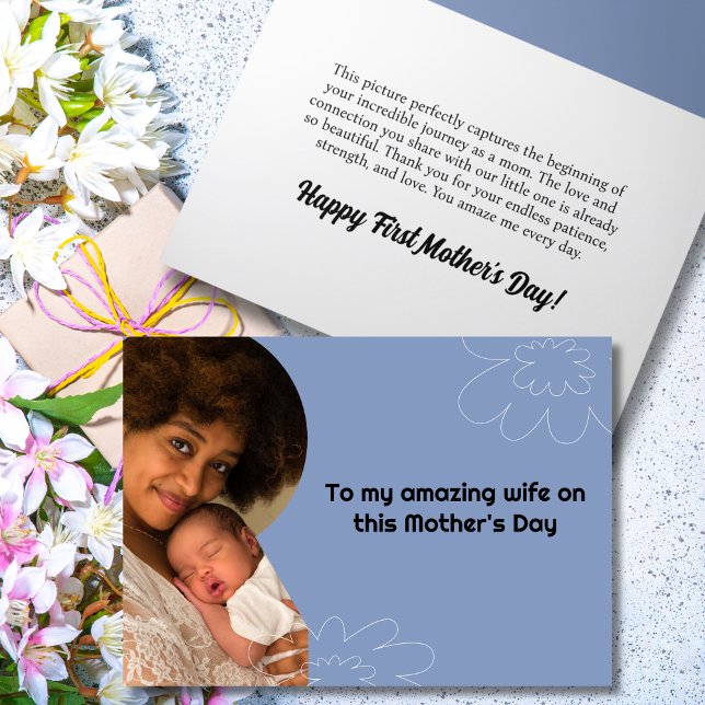 Vårt första foto Mors dag tillsammans Helgkort (Skapare uppladdad)