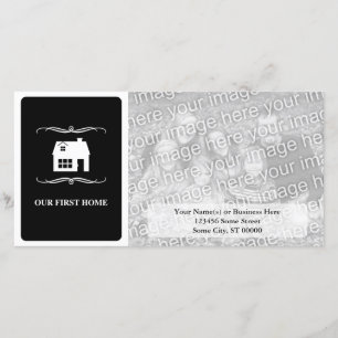Vårt första hem (modet svart och vitt) meddelande