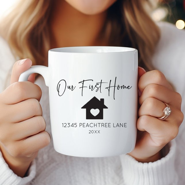Vårt första hem, nya hus, första hem kaffemugg (Skapare uppladdad)