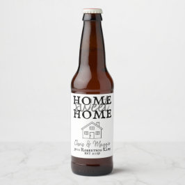 VÅRT FÖRSTA HEMMA/bröllop-gåva/nytt hem Ölflaska Etikett