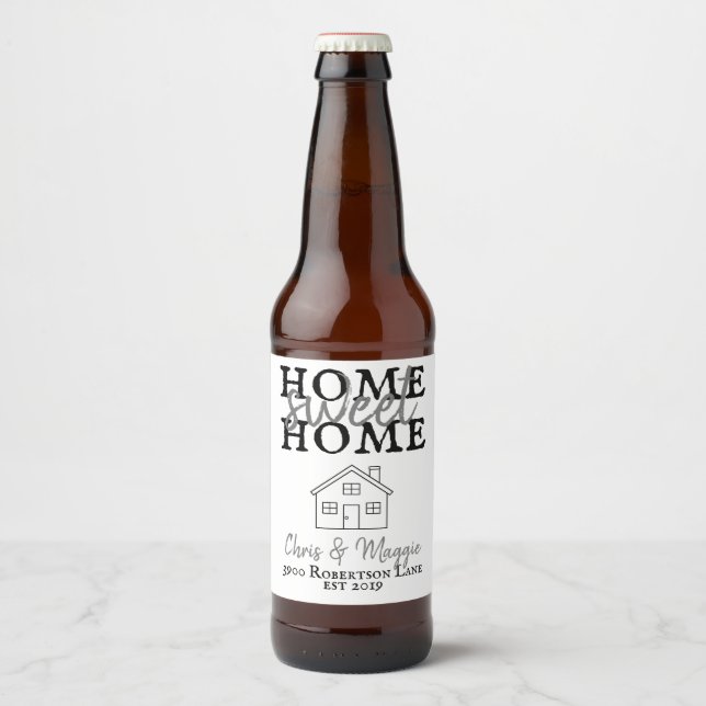 VÅRT FÖRSTA HEMMA/bröllop-gåva/nytt hem Ölflaska Etikett (Framsida)