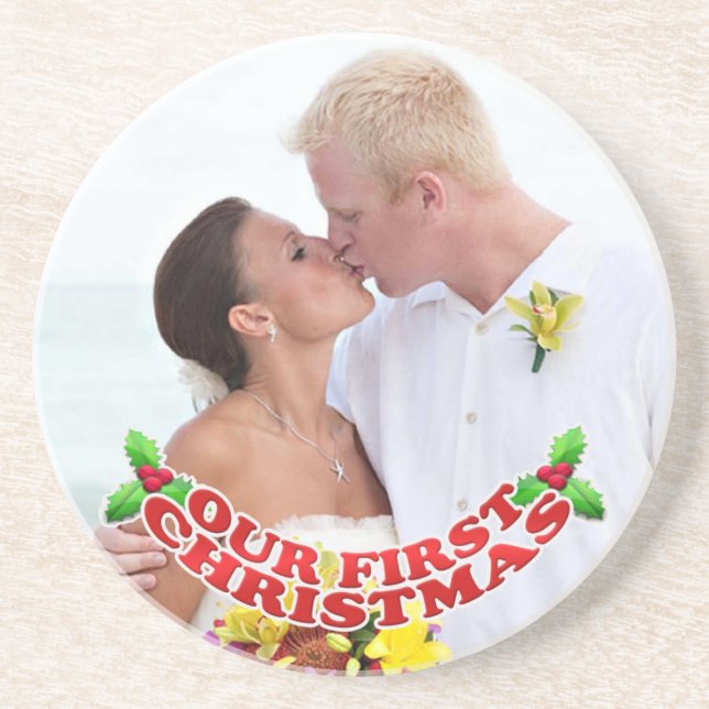 Vårt första julfoto Ett par Underlägg (Framsidan)