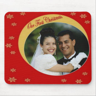 Vårt första julfoto Ram Mousepad Musmatta