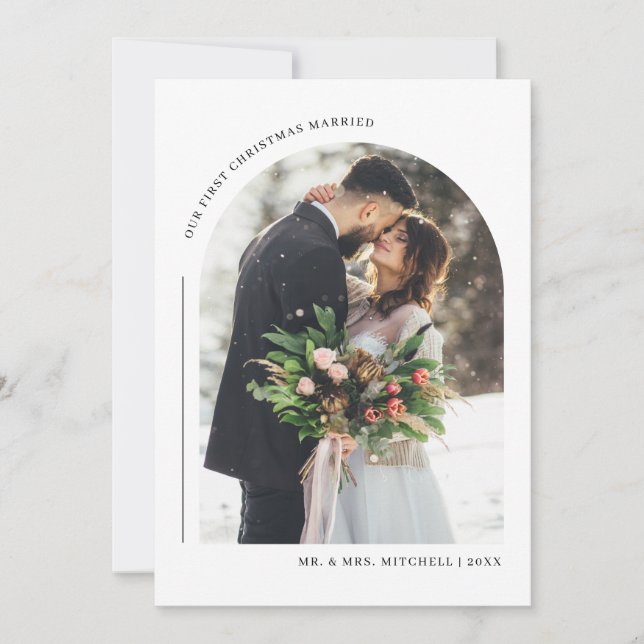 Vårt första julfotoport för den gifta familjen julkort (Framsida)