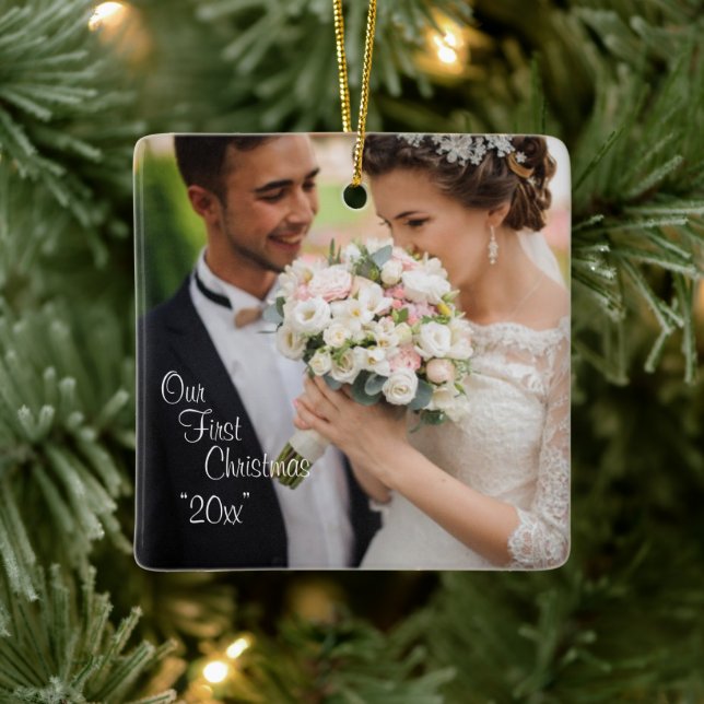 Vårt första julfotoutår anpassar Helgdag Julgransprydnad Keramik (Träd)