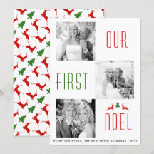 Vårt första Noel-fotokort för första jul-hjorten