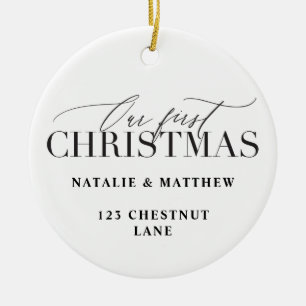 Vårt första nya hem julgransprydnad keramik