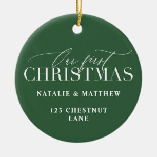 Vårt första nya hem julgransprydnad keramik