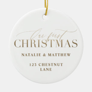 Vårt första nya hem julgransprydnad keramik