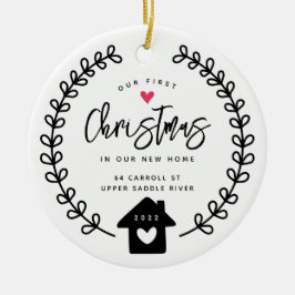 Vårt första nya julhus julgransprydnad keramik