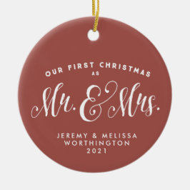 Vårt första nya terracotta-foto i jul julgransprydnad keramik