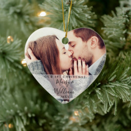 Vårt första par i julklapp Namn Foton i Kärlek Hea Julgransprydnad Keramik