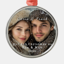 Vårt första personliga foto till jul julgransprydnad metall