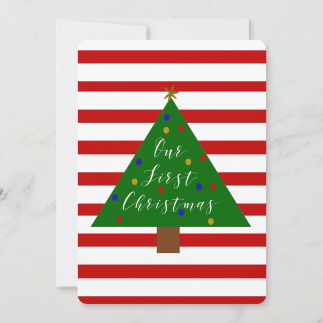 Vårt första Röda och vita julkort för jul (Framsida)