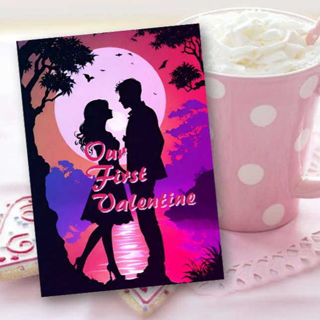 Vårt första Valentine Silhouette-kort Julkort (Skapare uppladdad)