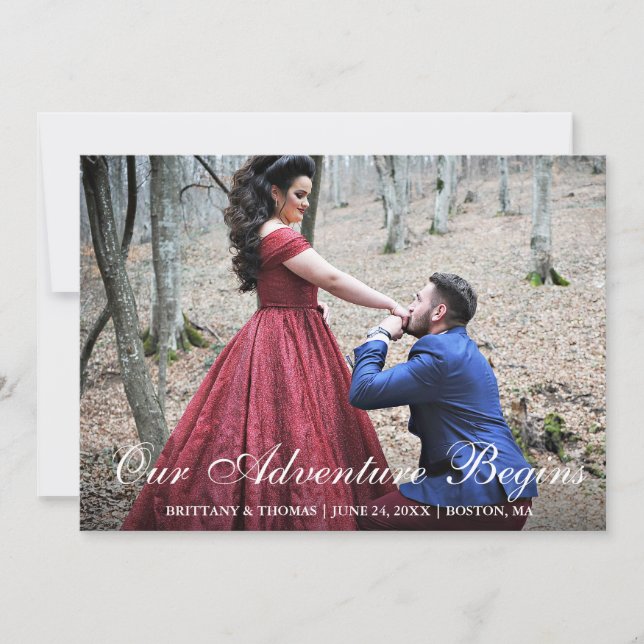 Vårt fotfoto i Äventyr börjar Förlovning Meddelande (Framsida)