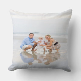 Vårt foto i Lycklig Ställe: Personlig Family Beach Kudde