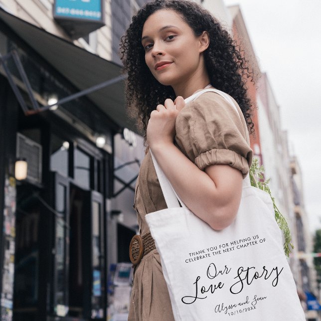 Vårt fotobröllop i Kärlek-historien gynnar bomboni Tygkasse (Skapare uppladdad)