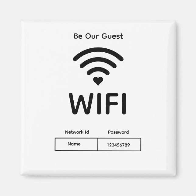 Vårt gästWiFi-lösenord Magnet (Framsidan)