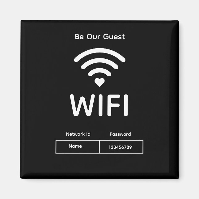 Vårt gästwifi-lösenord  magnet (Framsidan)