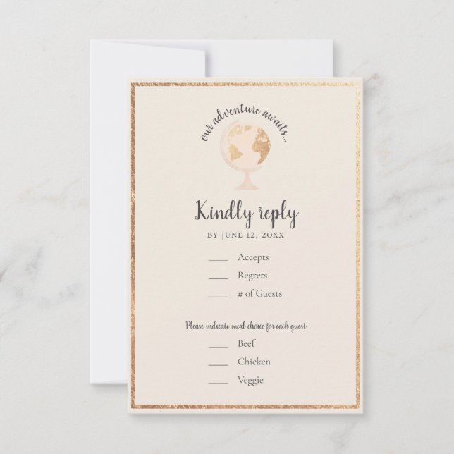 Vårt globala tema för Karta-resor i Äventyr, Bröll OSA Kort (Framsida)