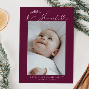 Vårt Helgdag Miracle Cranberry Birth-meddelande Meddelande
