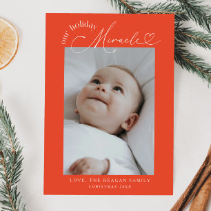Vårt Helgdag Miracle Retro Red Birth-meddelande Meddelande