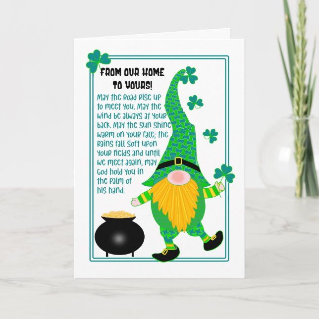 Vårt hem till ditt St Patrick-kort Kort (Framsida)