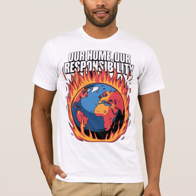Vårt hem, vårt ansvar - Klimatmedvetenhet D T Shirt (Framsida)