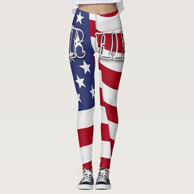 Vårt Hero med Amerika Flagga Leggings (Framsida)