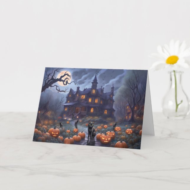 Vårt hus i ert hemland Halloween Kort (Liten växt)