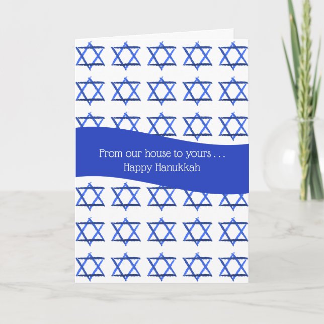 Vårt hus till ditt - Lycklig Hanukkah Helgdag Card Helgkort (Framsida)