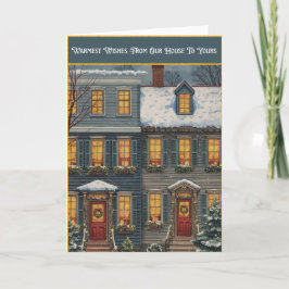 Vårt hus till ditt vikta julkort helgkort