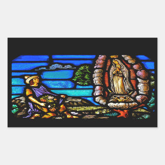 Vårt inneslutna glas i Dam Guadalupe Nuestra Senor Rektangulärt Klistermärke