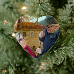 Vårt julfoto på årsdagen julgransprydnad keramik