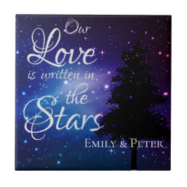 Vårt kärlek är skrivet i Stars Night himlar Namn Kakelplatta