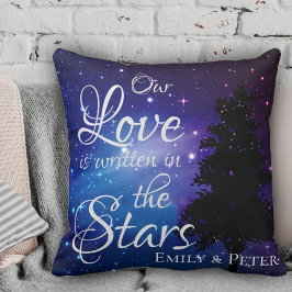 Vårt kärlek är skrivet i Stars Night himlar Namn Kudde