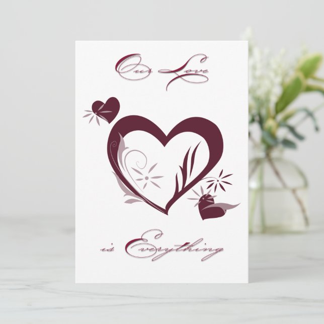 vårt kärlek Valentine Card Tack Kort (Stående Fram)