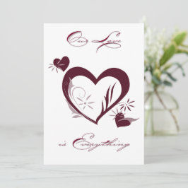vårt kärlek Valentine Card Tack Kort