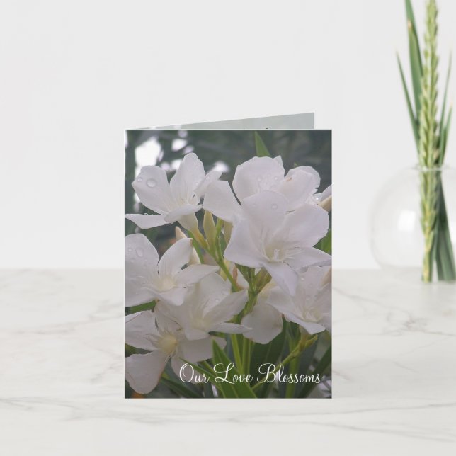 Vårt kärleksblommande bröllopsannonsering meddelande (Framsida)